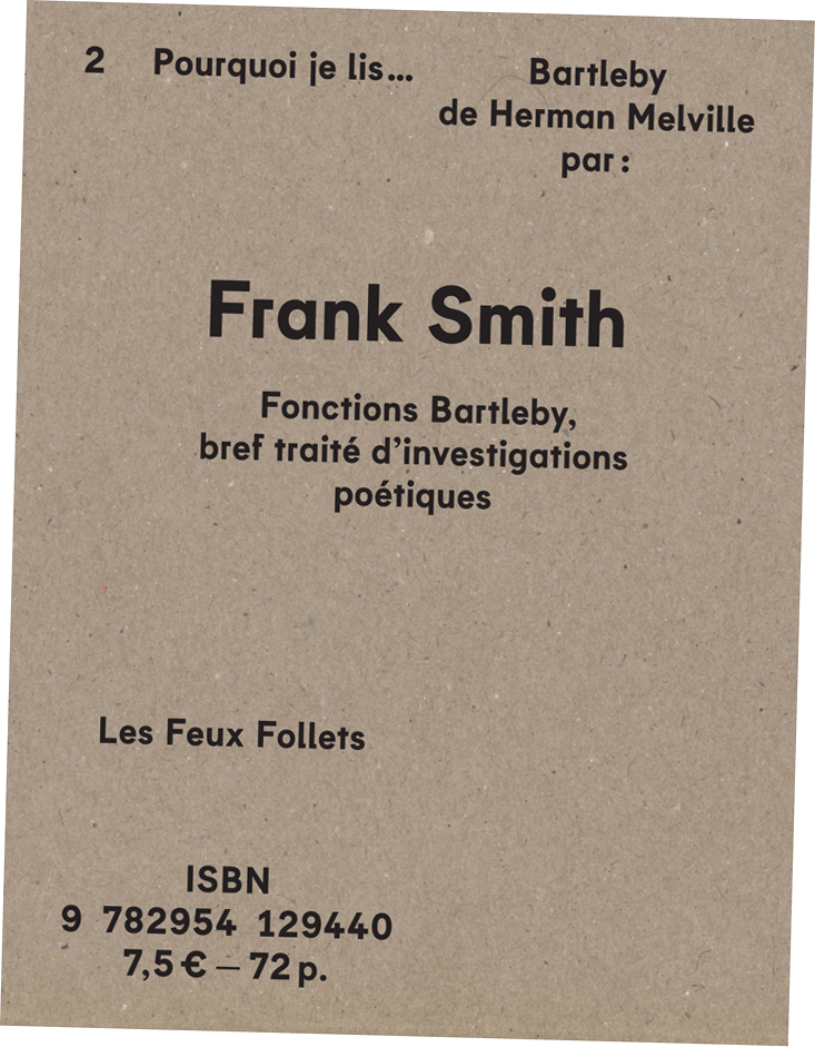 Frank Smith - Bartleby - couverture